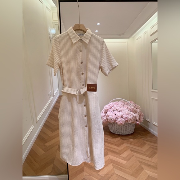 Meet the Posher Dresses & Skirts - Loewe khaki-colored shirt-collar dress